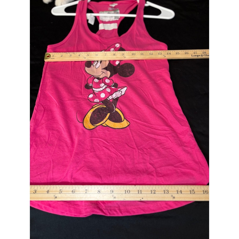 Disney Minnie Mouse Racerback Graphic Tank Top Raspberry Pink Small - Picture 4 of 5
